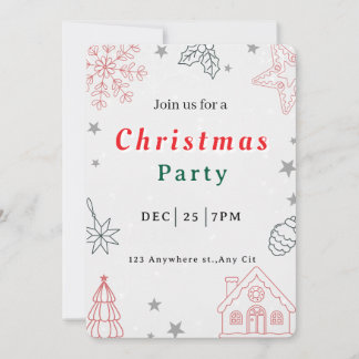 Modern Christmas Party Invitation