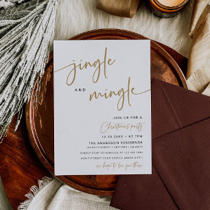 Modern Christmas Party Invitation Jingle & Mingle