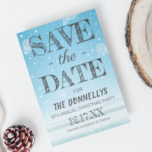 Modern Christmas Party Save the Date Announcement Postcard