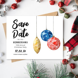 Modern Christmas Party Save the Date Announcement Postcard
