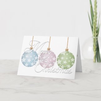 Modern Christmas Pastel Ornaments Over White