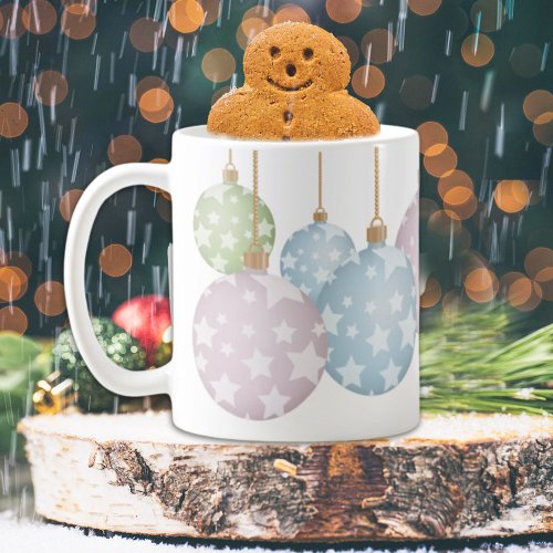 Modern Christmas Pastel Ornaments With Stars