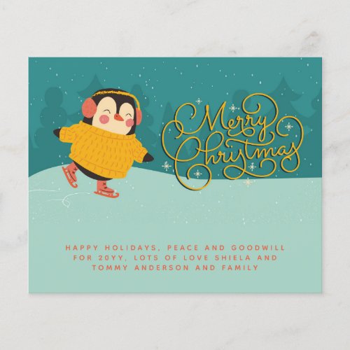 Modern Christmas PENGUIN Personal Annual Letter