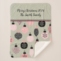 Modern Christmas Personalized Sherpa Blanket