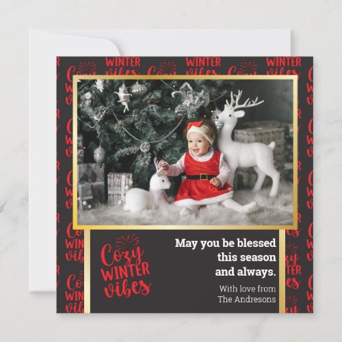 Modern Christmas Photo Card Fun Winter Cozy Vibes