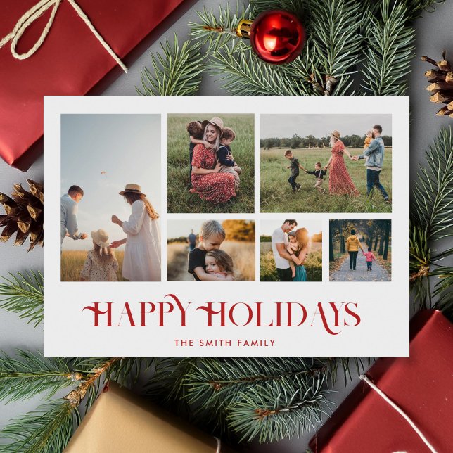 Modern Christmas Photo Collage Holiday Card (Creator Uploaded)