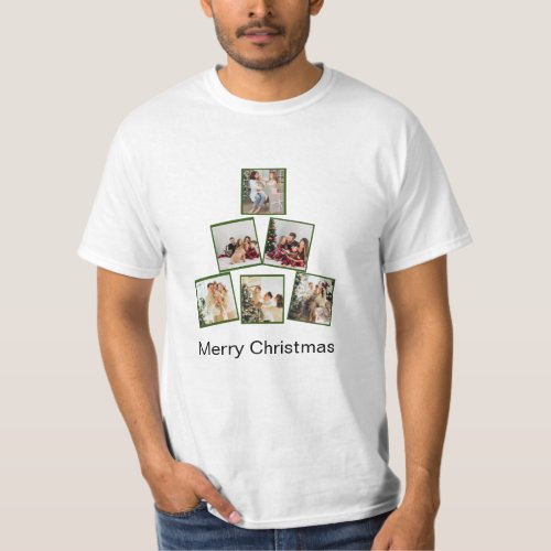 Modern Christmas Photo Collage T_Shirt