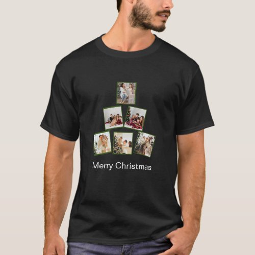 Modern Christmas Photo Collage T_Shirt