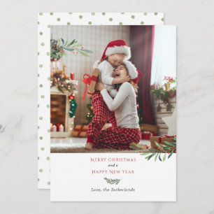 Modern Christmas Photo Elegant Holiday Card
