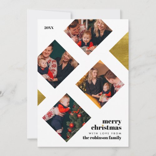 Modern Christmas Photo Gallery Gold Foil Holiday