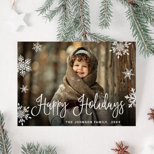 Modern Christmas PHOTO Greeting Holiday Postcard