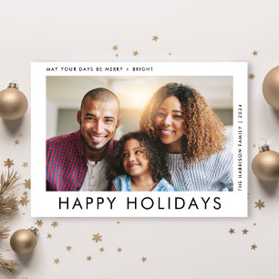 Modern Christmas Photo Happy Holidays Card