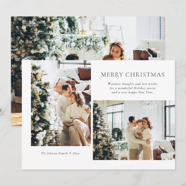 Modern Christmas Photo Holiday Card (Front/Back)