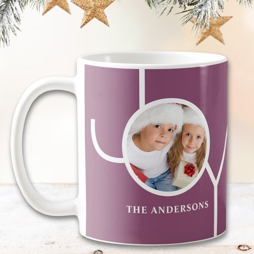 Modern Christmas Photo Purple Coffee Mug