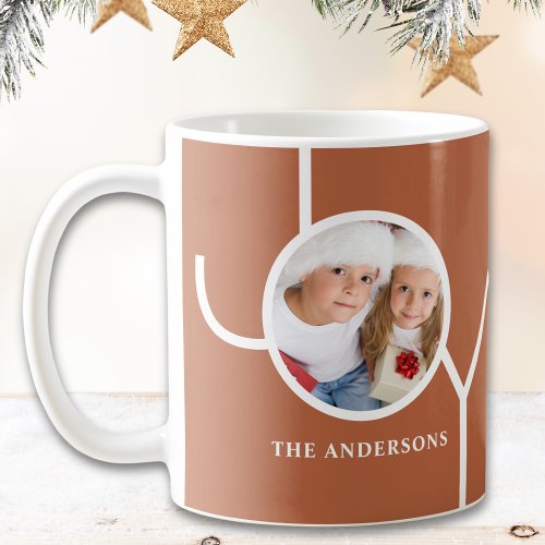 Modern Christmas Photo Rust Coffee Mug