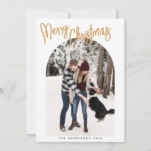 Modern Christmas Picture Holiday Card (Front)