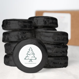 Modern Christmas Pine Tree Family Holiday Dipped Oreo Cookie Favors