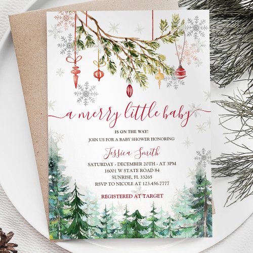 Modern Christmas Pine Trees Holiday Party Invite