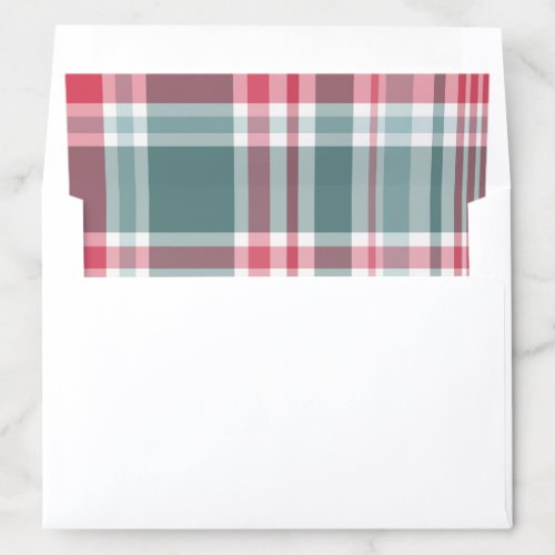 Modern Christmas Plaid Envelope Liner