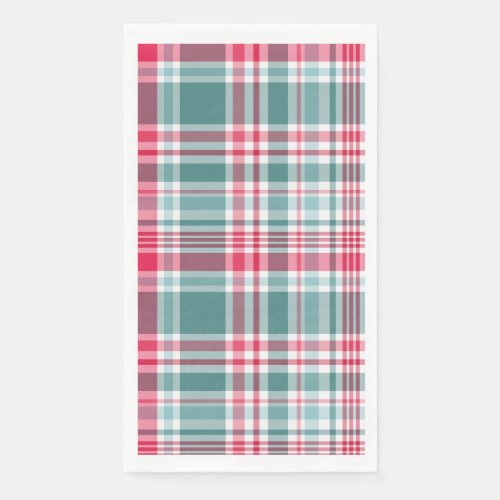 Modern Christmas Plaid Paper Guest Towels