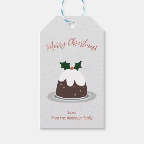 Modern Christmas Pudding Christmas Tag