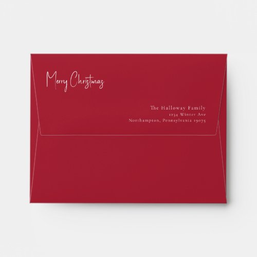Modern Christmas  Red Card Envelope