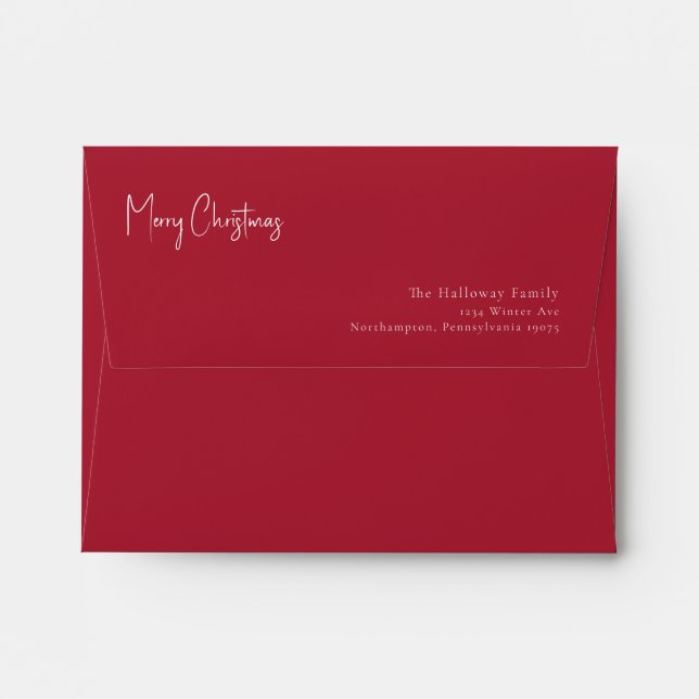 Modern Christmas | Red Card Envelope (Back (Top Flap))