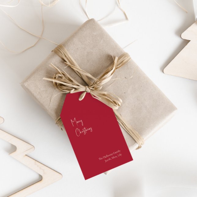 Modern Christmas | Red Family Gift Tags (Creator Uploaded)