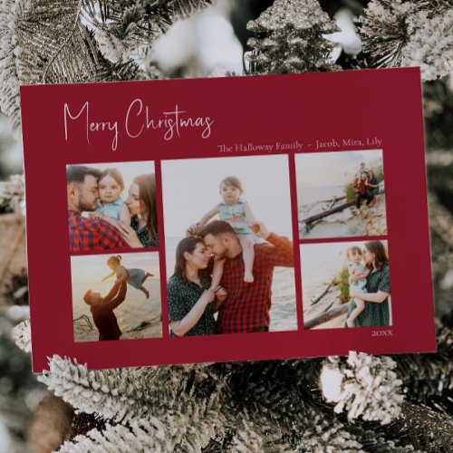 Modern Christmas  Red Five_Photo Holiday Card