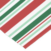Modern Christmas Red, Green, White Stripes Short Table Runner (Corner)