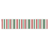 Modern Christmas Red, Green, White Stripes Short Table Runner (Horizontal)