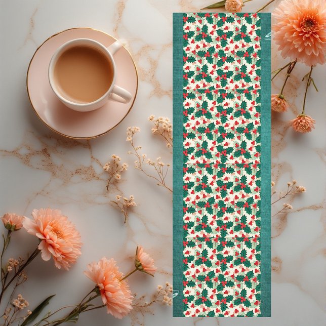 Modern Christmas Red Holly Meditation Green Floral Yoga Mat (Modern Christmas Red Holly Meditation Green Floral Yoga Mat)