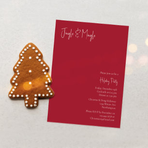 Modern Christmas   Red Jingle and Mingle Invitation