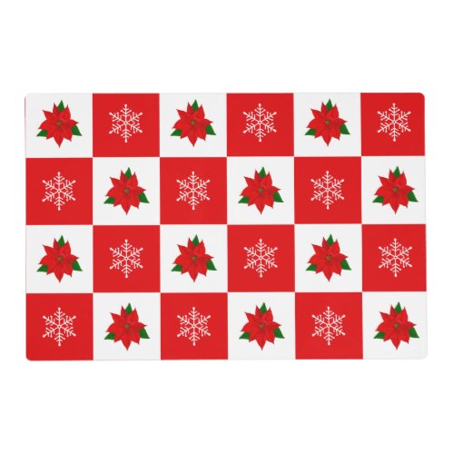 Modern Christmas Red  White Placemat