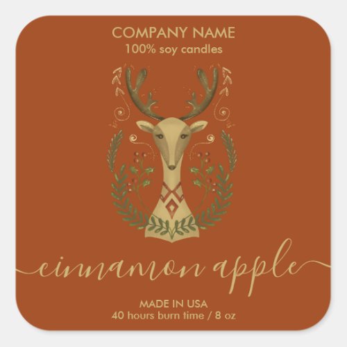 Modern Christmas Reindeer Candle label product 