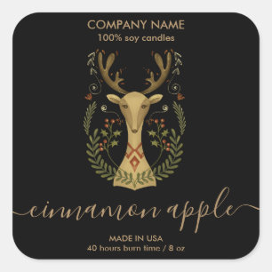 Modern Christmas Reindeer Candle label product