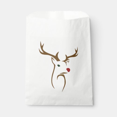 Modern Christmas Reindeer Ornament Favor Bag