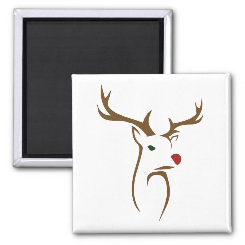 Modern Christmas Reindeer Ornament Magnet
