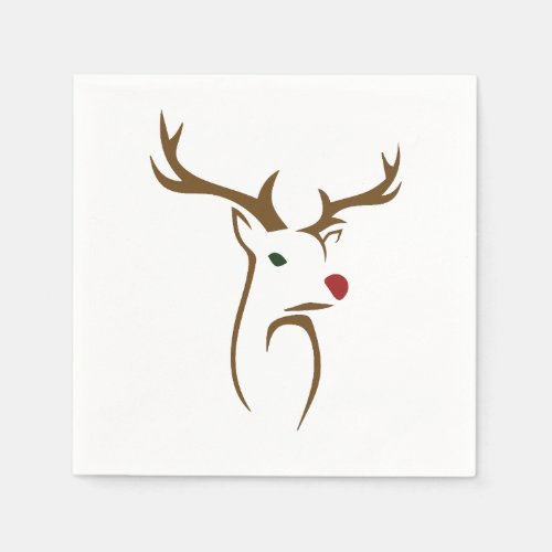 Modern Christmas Reindeer Ornament Napkins