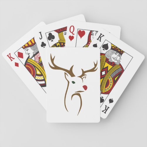 Modern Christmas Reindeer Ornament Poker Cards