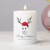 Reindeer Puzzled Funny Christmas Character Pillar Candle