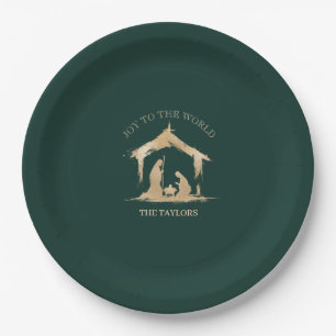 Modern Christmas Religious Nativity Mary & Joseph Paper Plates