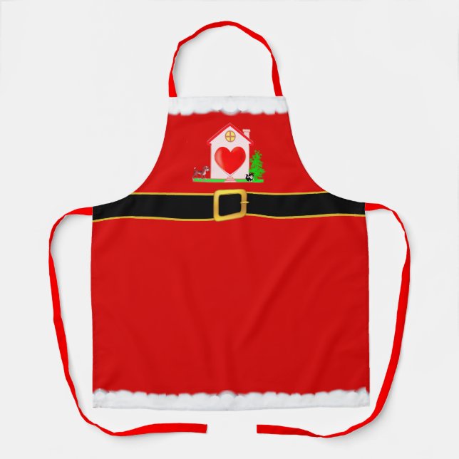 Modern Christmas Santa Claus Apron (Front)