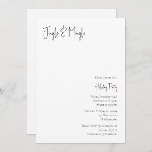Modern Christmas Script Jingle and Mingle Invitation