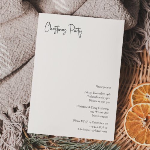 Modern Christmas Script Party Invitation