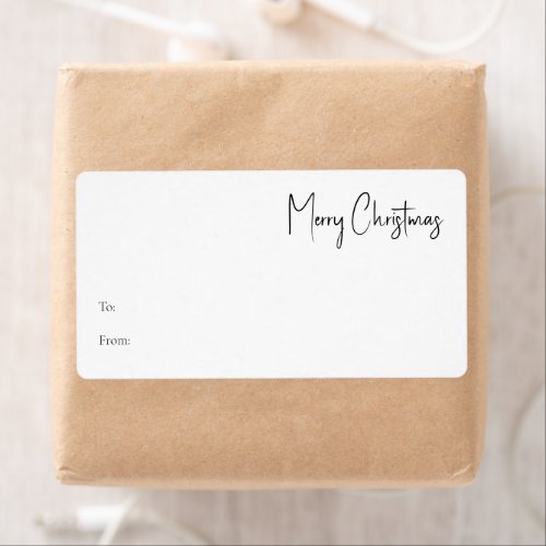 Modern Christmas Script Rectangle Gift Label