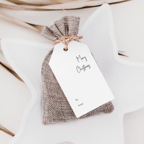Modern Christmas Script To From Gift Tags