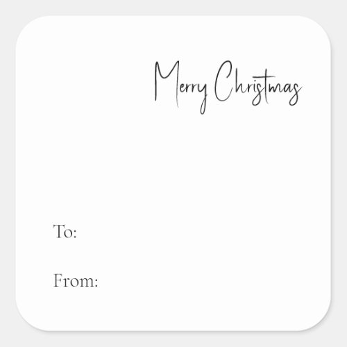Modern Christmas Script To From Square Sticker
