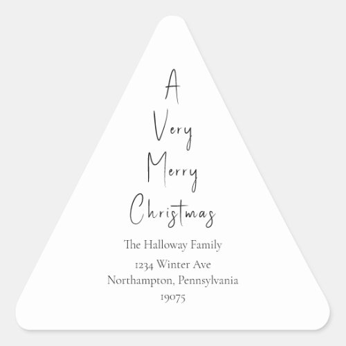 Modern Christmas Script Triangle Envelope Seals