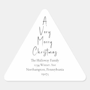 Modern Christmas Script Triangle Envelope Seals